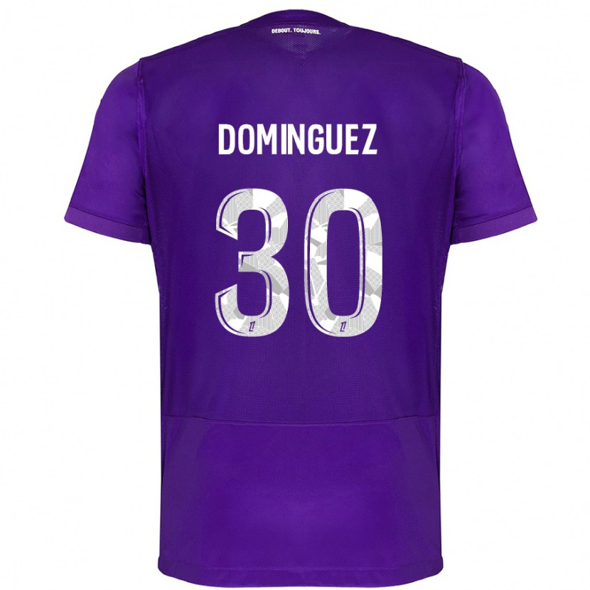 Danxen Bambino Maglia Álex Domínguez #30 Viola Bianco Kit Gara Home 2024/25 Maglietta