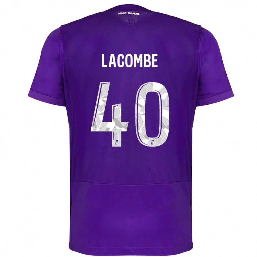 Danxen Bambino Maglia Justin Lacombe #40 Viola Bianco Kit Gara Home 2024/25 Maglietta