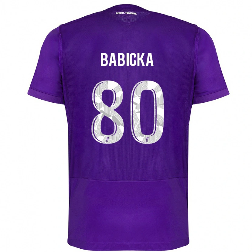 Danxen Bambino Maglia Shavy Babicka #80 Viola Bianco Kit Gara Home 2024/25 Maglietta