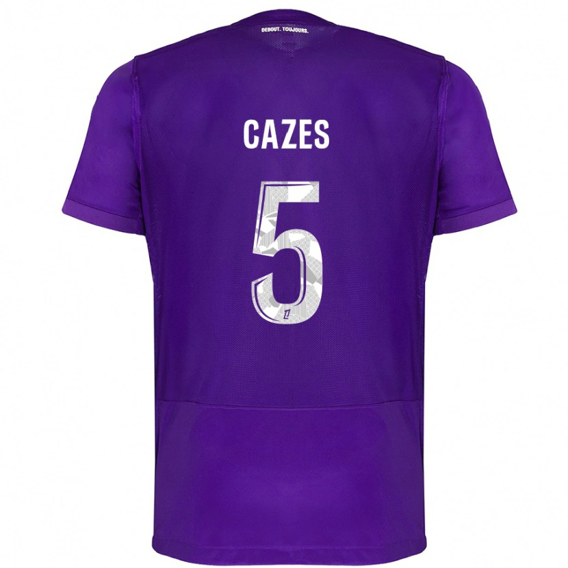 Danxen Bambino Maglia Manon Cazes #5 Viola Bianco Kit Gara Home 2024/25 Maglietta