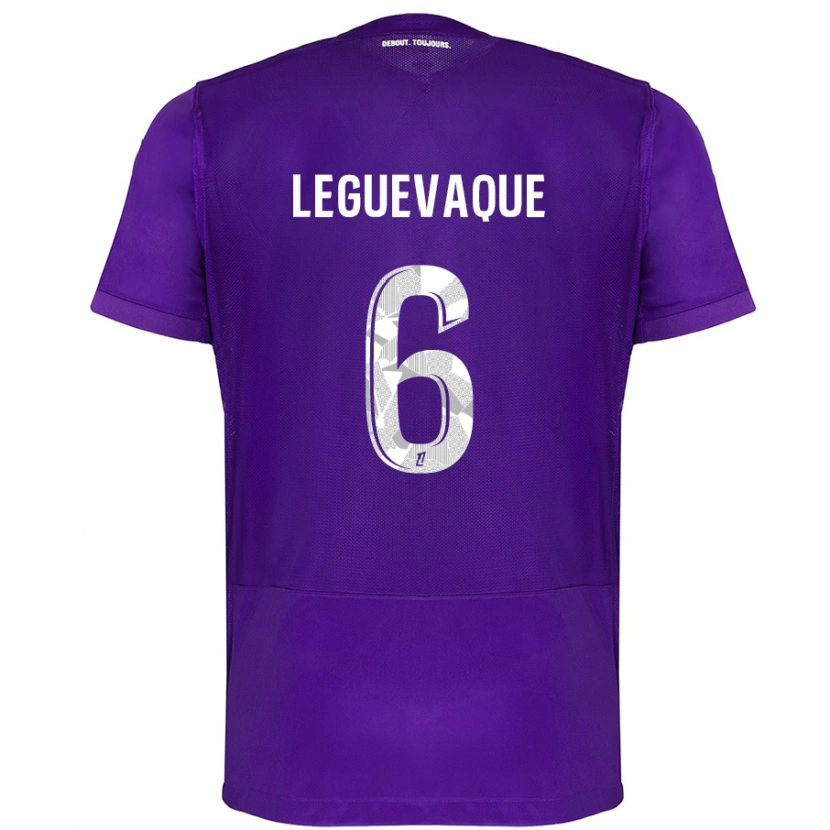 Danxen Bambino Maglia Laurie Leguevaque #6 Viola Bianco Kit Gara Home 2024/25 Maglietta
