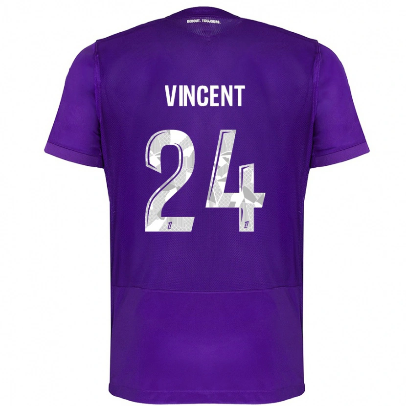 Danxen Bambino Maglia Magalie Vincent #24 Viola Bianco Kit Gara Home 2024/25 Maglietta