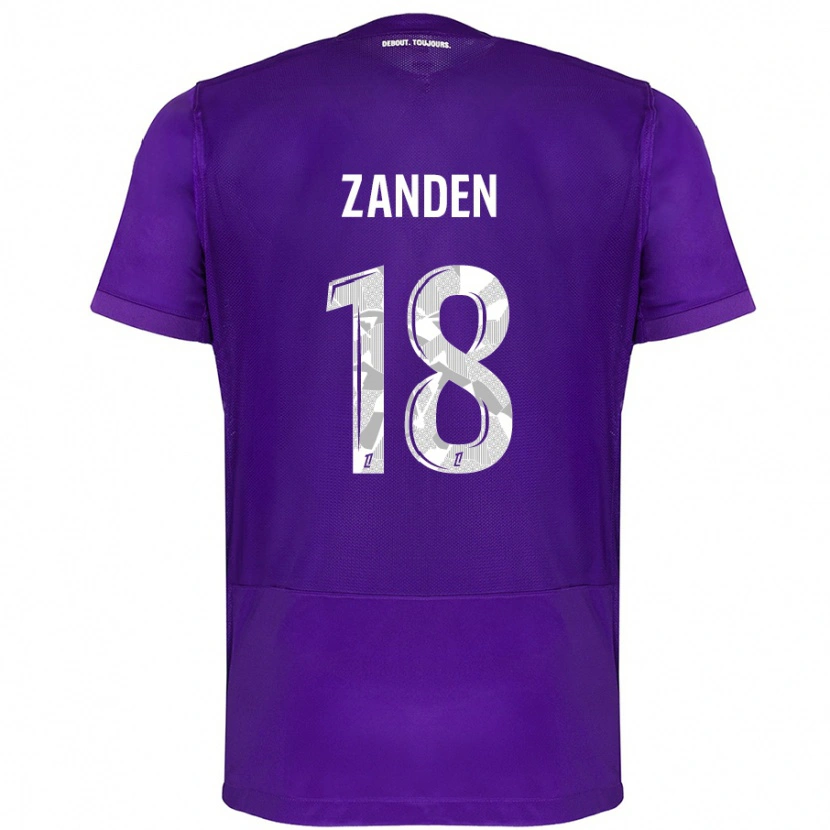 Danxen Bambino Maglia Oliver Zandén #18 Viola Bianco Kit Gara Home 2024/25 Maglietta