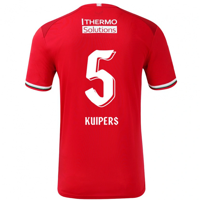 Danxen Bambino Maglia Bas Kuipers #5 Rosso Bianco Kit Gara Home 2024/25 Maglietta