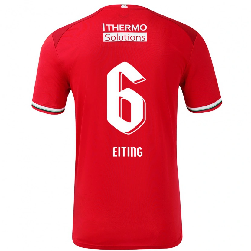 Danxen Bambino Maglia Carel Eiting #6 Rosso Bianco Kit Gara Home 2024/25 Maglietta
