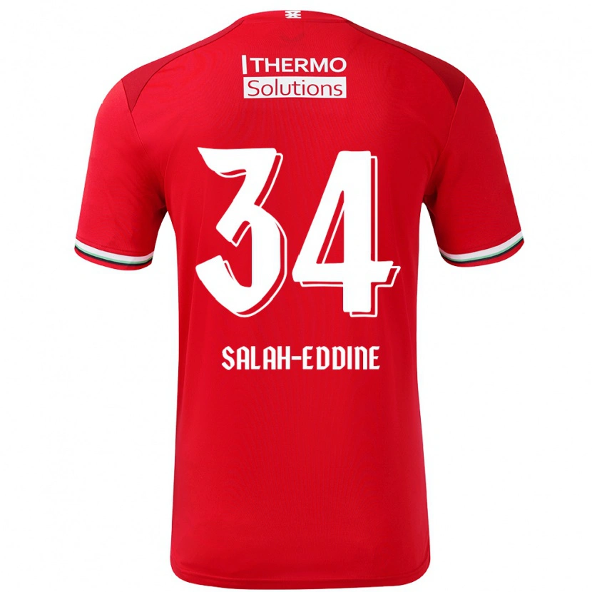Danxen Bambino Maglia Anass Salah-Eddine #34 Rosso Bianco Kit Gara Home 2024/25 Maglietta