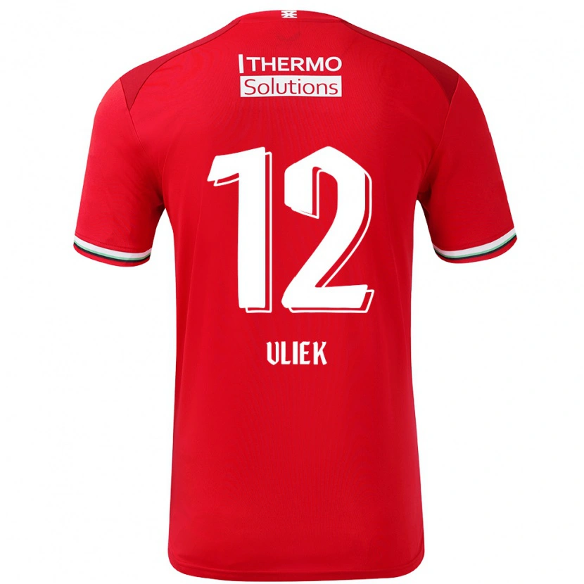 Danxen Bambino Maglia Leonie Vliek #12 Rosso Bianco Kit Gara Home 2024/25 Maglietta