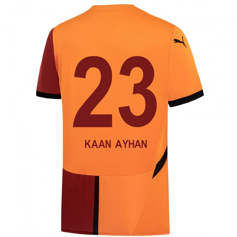 Danxen Bambino Maglia Kaan Ayhan #23 Giallo Rosso Kit Gara Home 2024/25 Maglietta