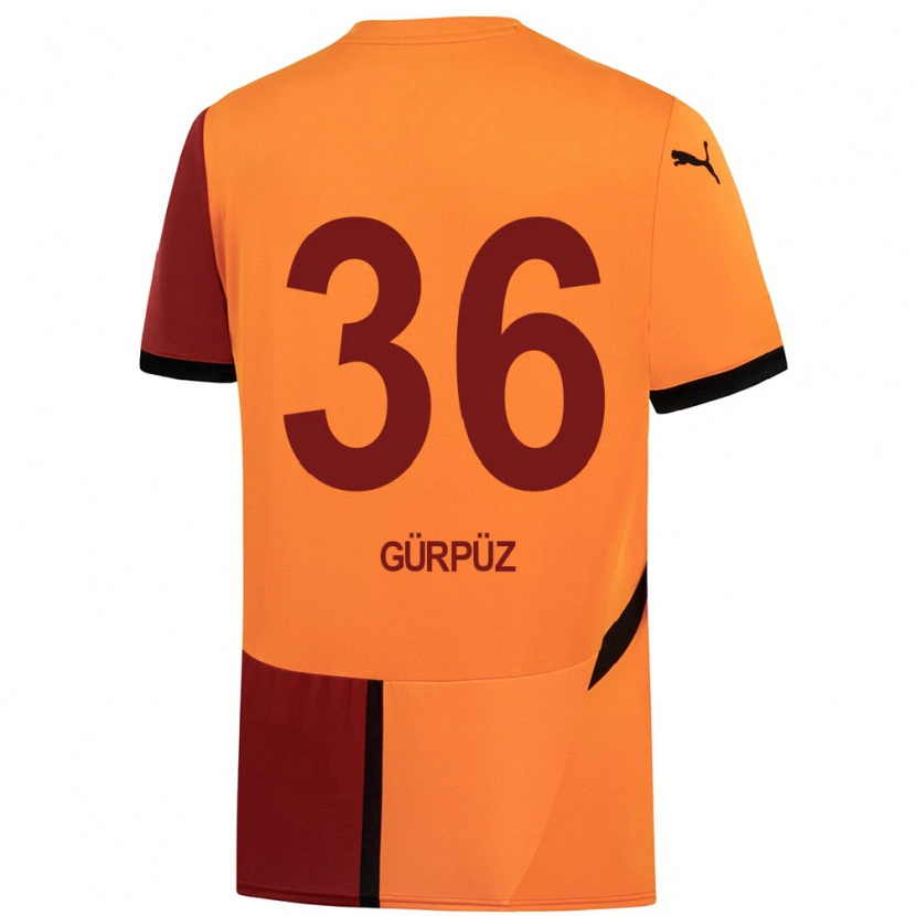 Danxen Bambino Maglia Gökdeniz Gürpüz #36 Giallo Rosso Kit Gara Home 2024/25 Maglietta