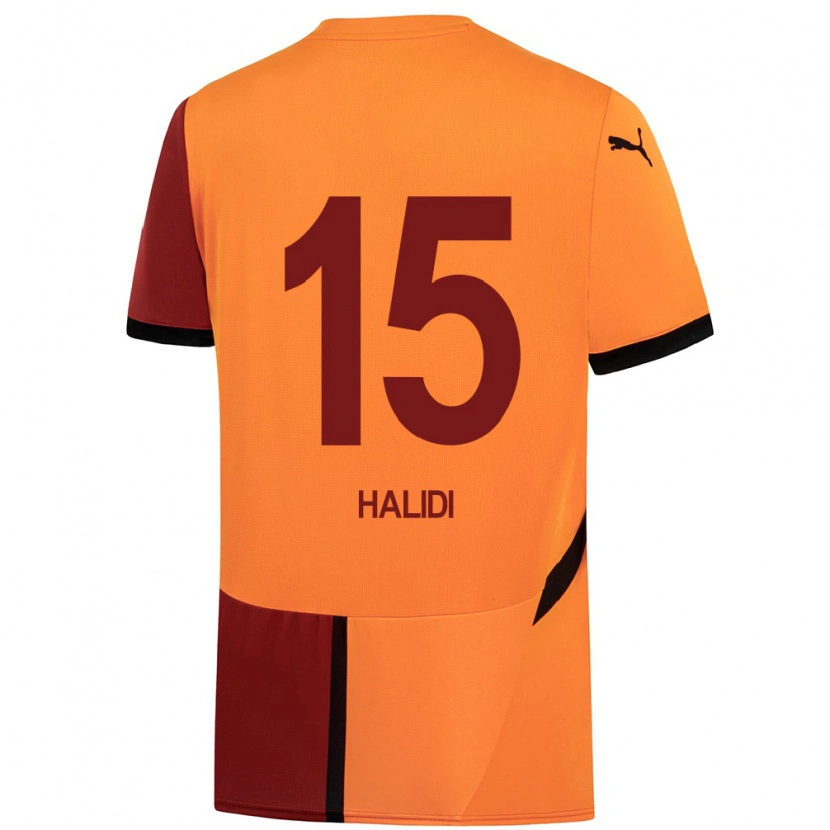 Danxen Bambino Maglia İsa Halidi #15 Giallo Rosso Kit Gara Home 2024/25 Maglietta