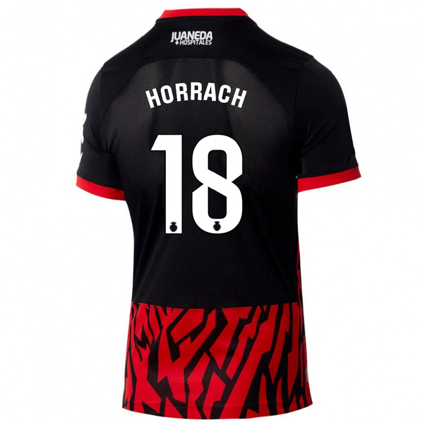 Danxen Bambino Maglia Barto Horrach #18 Nero Rosso Kit Gara Home 2024/25 Maglietta