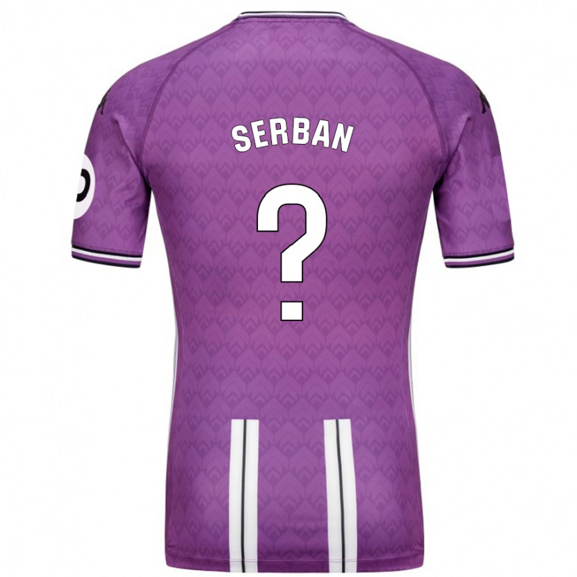 Danxen Bambino Maglia Alin Șerban #0 Viola Bianco Kit Gara Home 2024/25 Maglietta