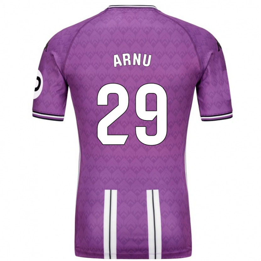 Danxen Bambino Maglia Adrián Arnu #29 Viola Bianco Kit Gara Home 2024/25 Maglietta