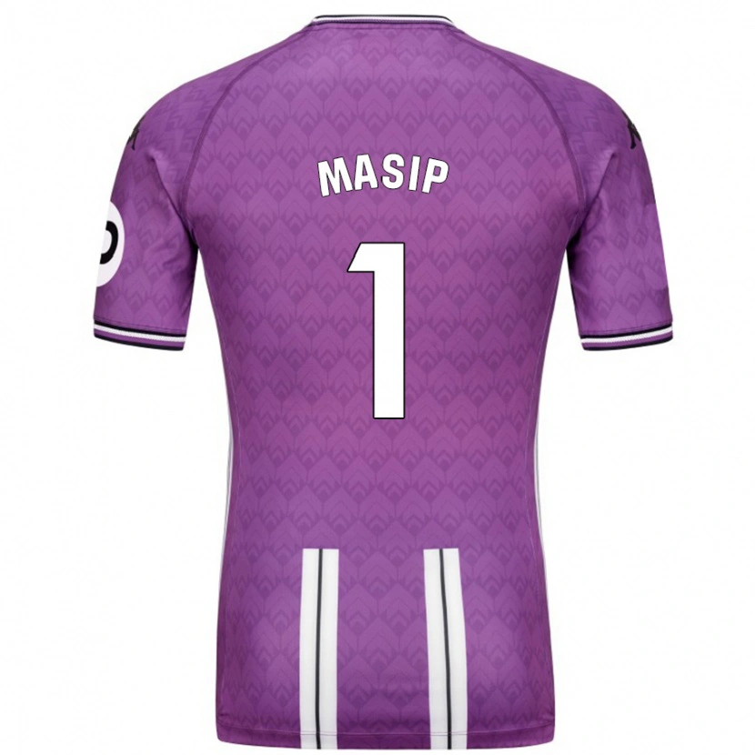 Danxen Bambino Maglia Jordi Masip #1 Viola Bianco Kit Gara Home 2024/25 Maglietta