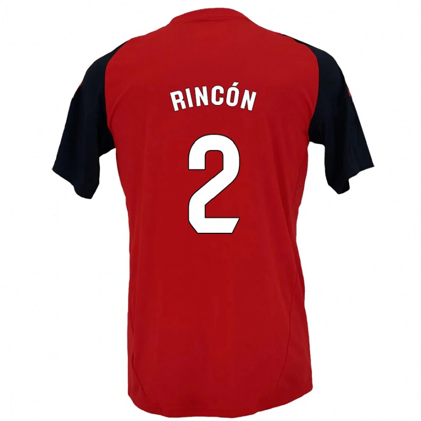 Danxen Bambino Maglia Hugo Rincón #2 Rosso Nero Kit Gara Home 2024/25 Maglietta