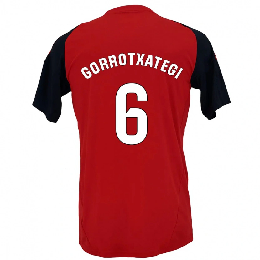 Danxen Bambino Maglia Jon Gorrotxategi #6 Rosso Nero Kit Gara Home 2024/25 Maglietta