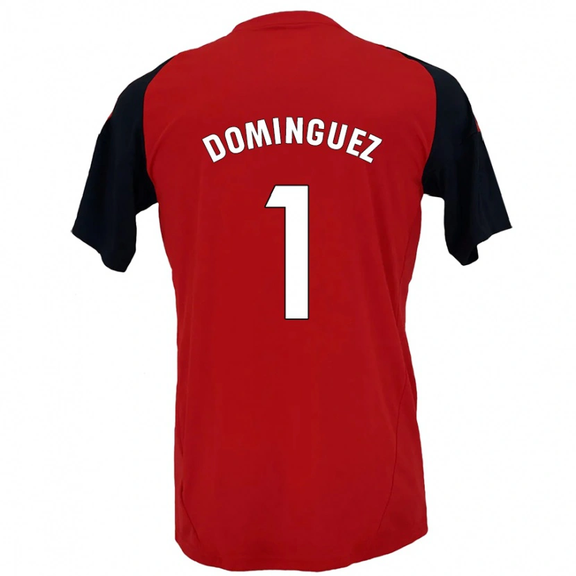 Danxen Bambino Maglia Iago Domínguez #1 Rosso Nero Kit Gara Home 2024/25 Maglietta