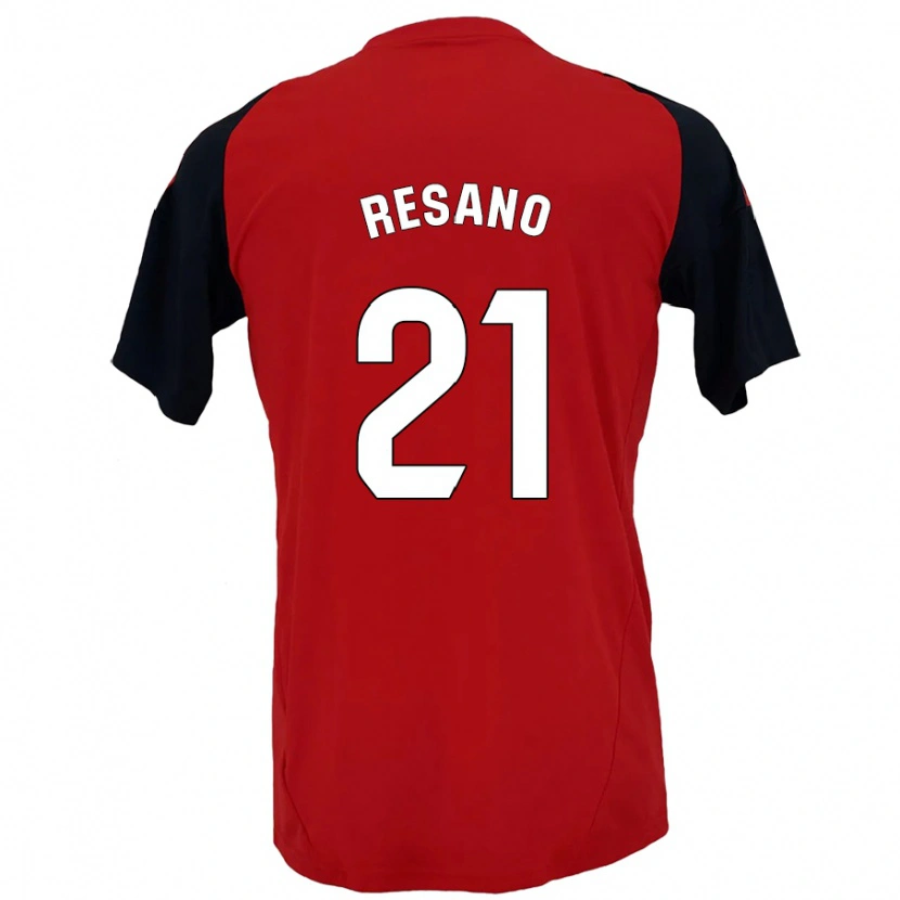 Danxen Bambino Maglia Xabier Resano #21 Rosso Nero Kit Gara Home 2024/25 Maglietta