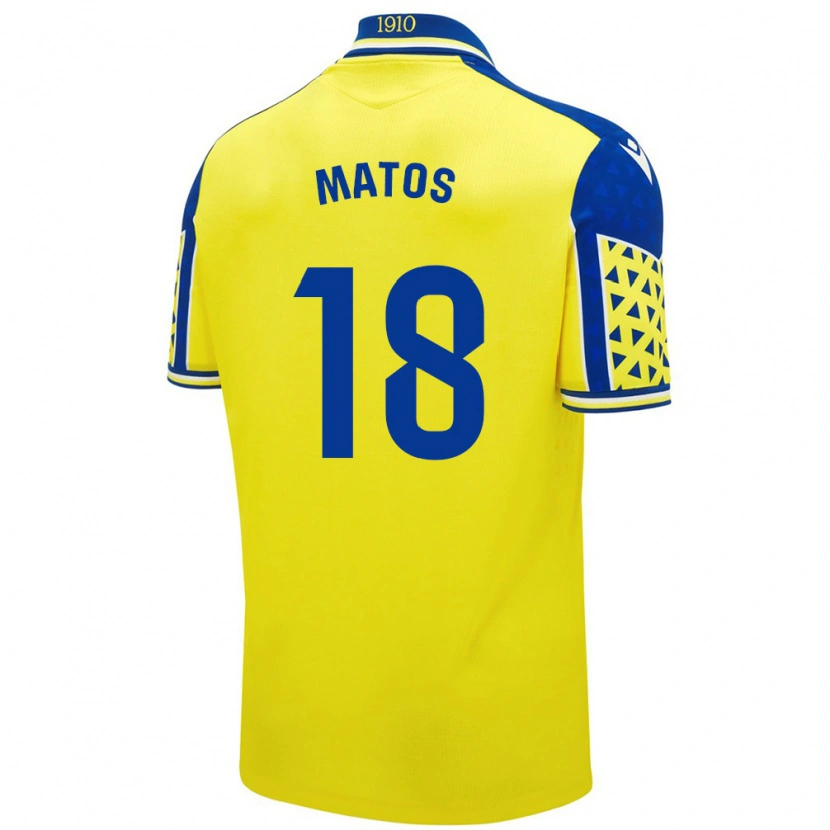 Danxen Bambino Maglia José Matos #18 Giallo Blu Kit Gara Home 2024/25 Maglietta