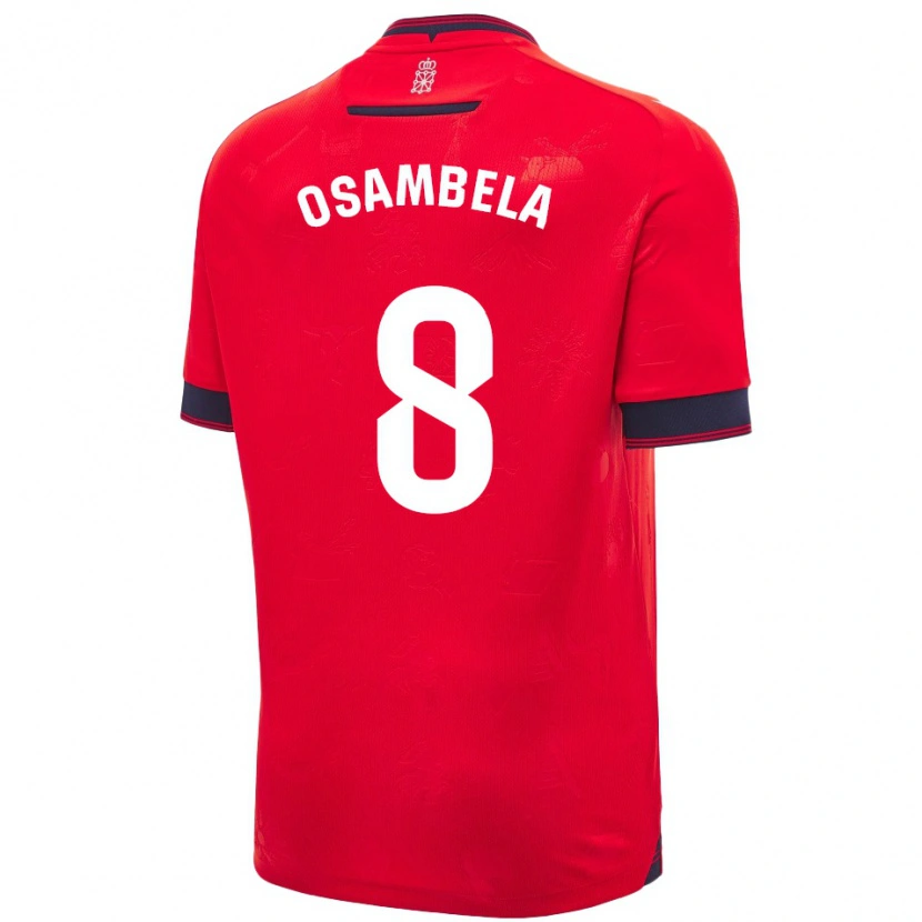 Danxen Bambino Maglia Asier Osambela #8 Rosso Bianco Kit Gara Home 2024/25 Maglietta