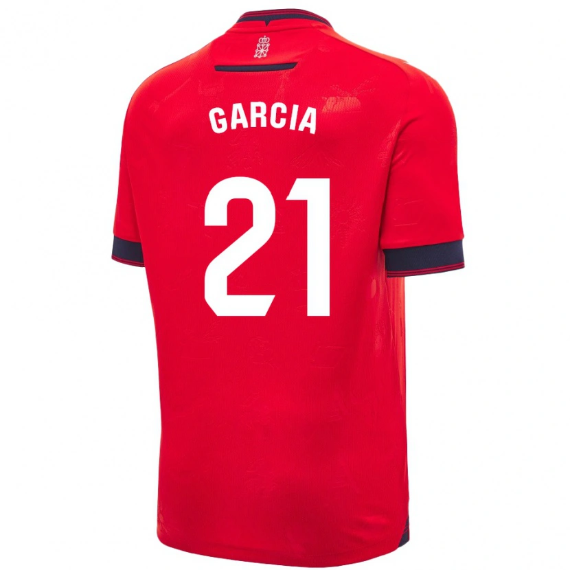 Danxen Bambino Maglia Jon García #21 Rosso Bianco Kit Gara Home 2024/25 Maglietta