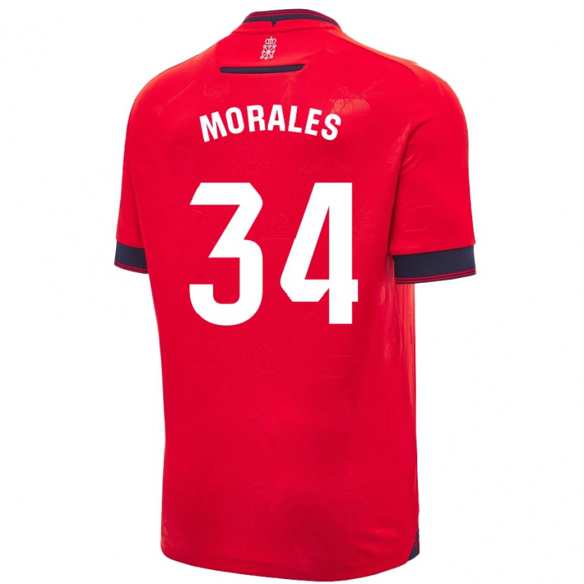 Danxen Bambino Maglia Anai Morales #34 Rosso Bianco Kit Gara Home 2024/25 Maglietta