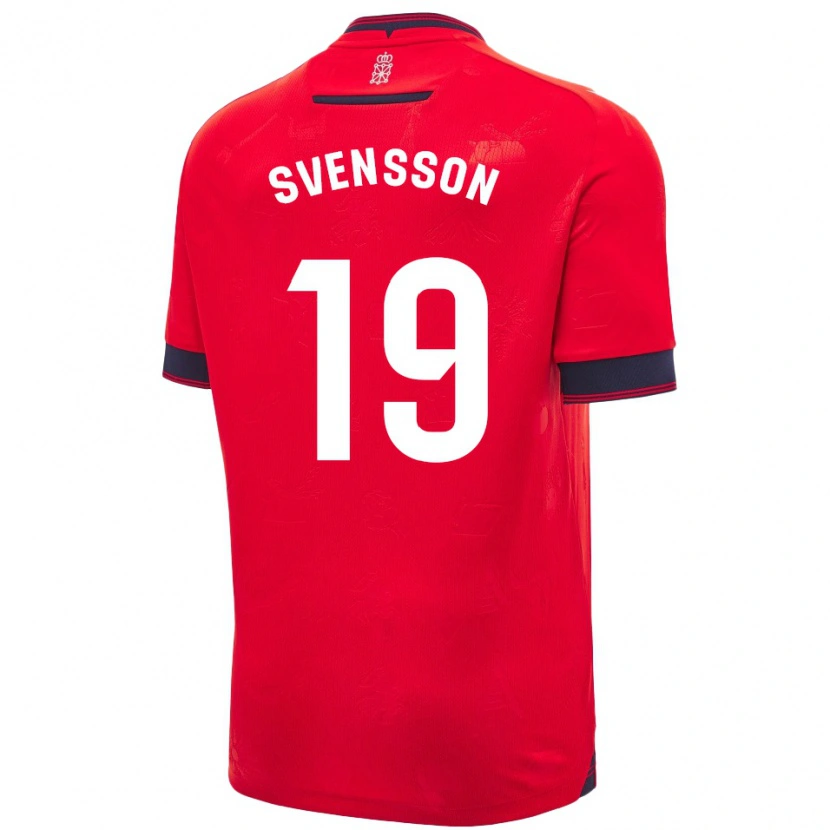 Danxen Bambino Maglia Max Svensson #19 Rosso Bianco Kit Gara Home 2024/25 Maglietta