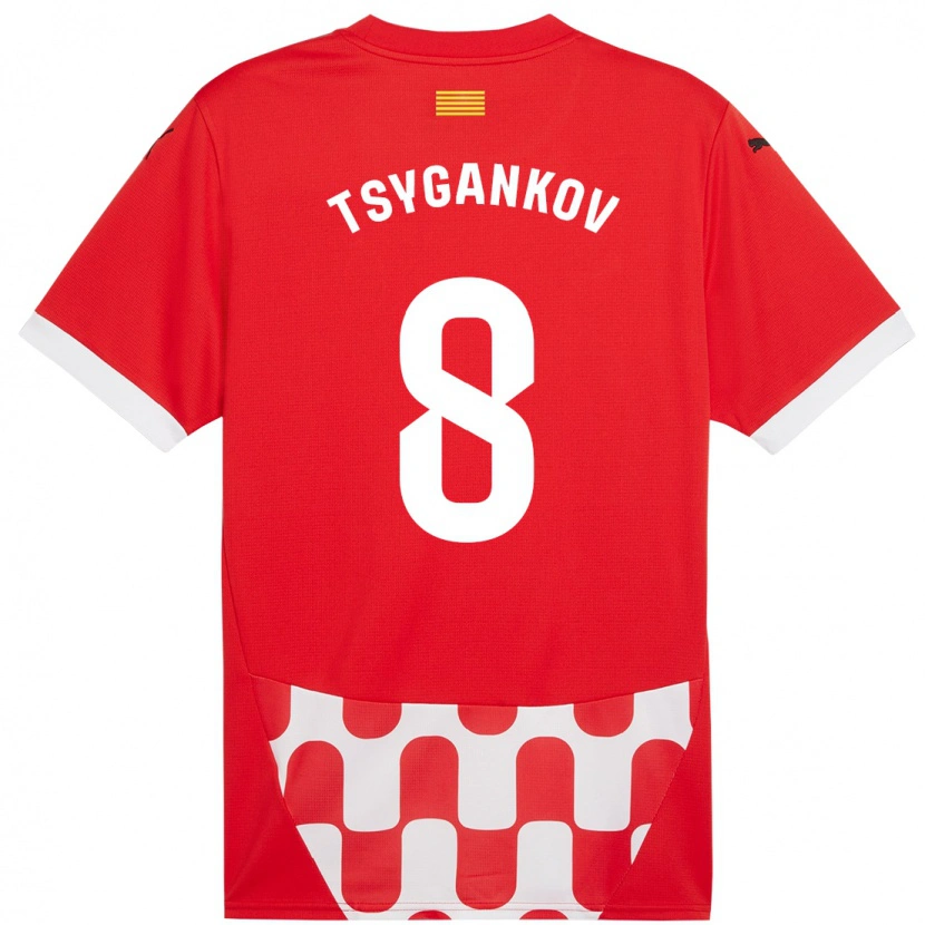 Danxen Bambino Maglia Viktor Tsygankov #8 Rosso Bianco Kit Gara Home 2024/25 Maglietta