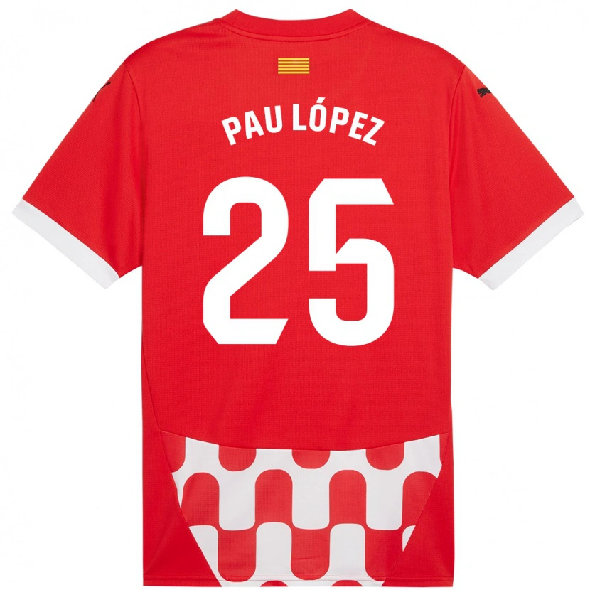 Danxen Bambino Maglia Pau López #25 Rosso Bianco Kit Gara Home 2024/25 Maglietta