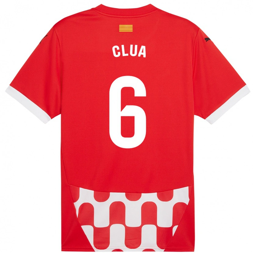 Danxen Bambino Maglia Silvi Clua #6 Rosso Bianco Kit Gara Home 2024/25 Maglietta