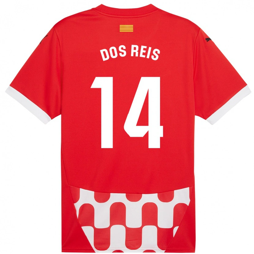 Danxen Bambino Maglia Leo Dos Reis #14 Rosso Bianco Kit Gara Home 2024/25 Maglietta