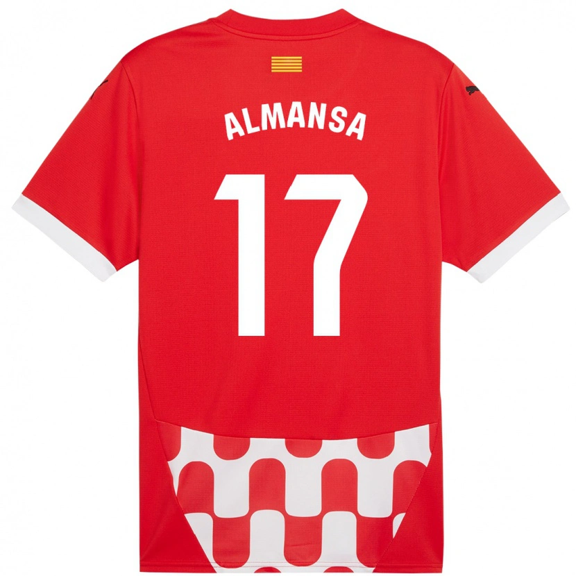 Danxen Bambino Maglia Alex Almansa #17 Rosso Bianco Kit Gara Home 2024/25 Maglietta