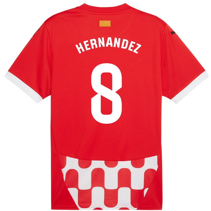 Danxen Bambino Maglia Sofia Hernández #8 Rosso Bianco Kit Gara Home 2024/25 Maglietta