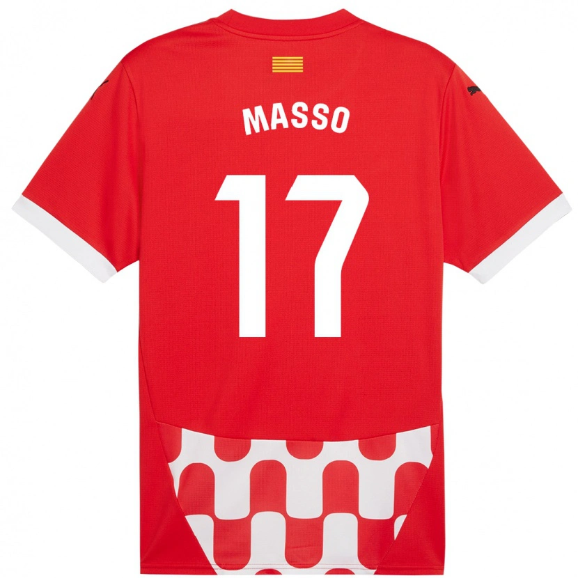 Danxen Bambino Maglia Ainoa Massó #17 Rosso Bianco Kit Gara Home 2024/25 Maglietta