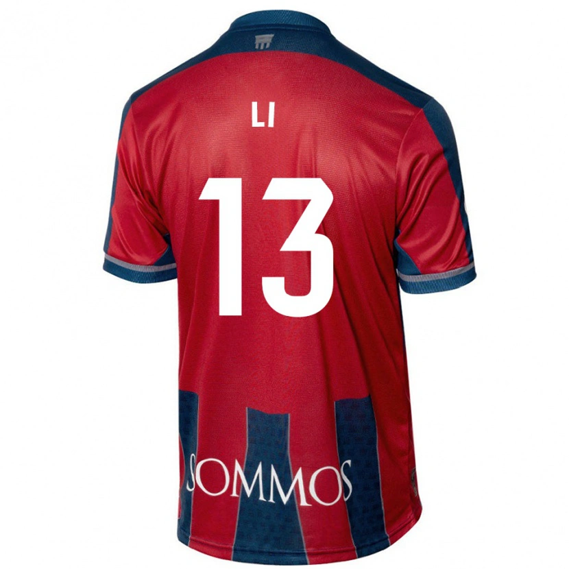 Danxen Bambino Maglia Changyi Li #13 Rosso Blu Kit Gara Home 2024/25 Maglietta