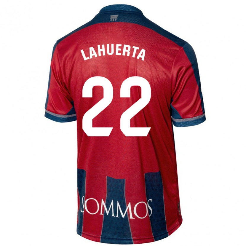 Danxen Bambino Maglia Gema Lahuerta #22 Rosso Blu Kit Gara Home 2024/25 Maglietta