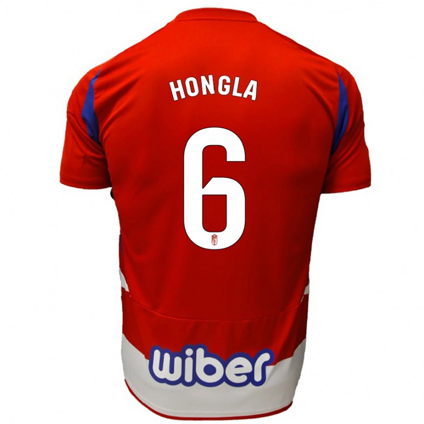 Danxen Bambino Maglia Martin Hongla #6 Rosso Bianco Blu Kit Gara Home 2024/25 Maglietta