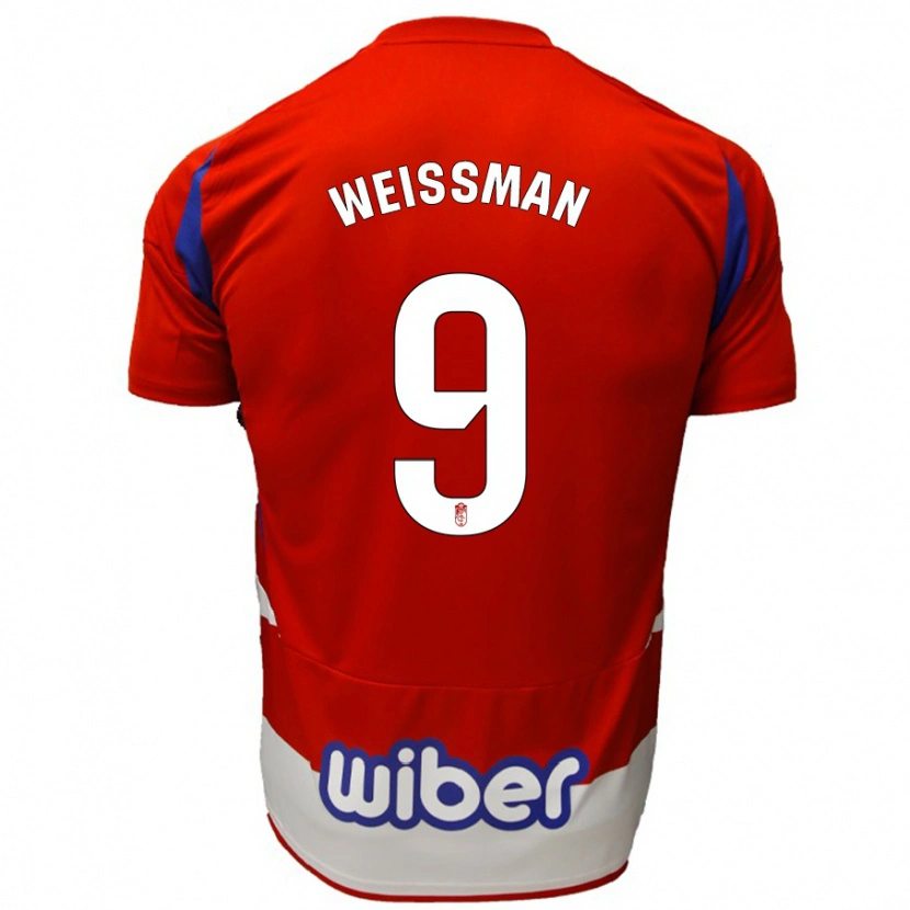 Danxen Bambino Maglia Shon Weissman #9 Rosso Bianco Blu Kit Gara Home 2024/25 Maglietta