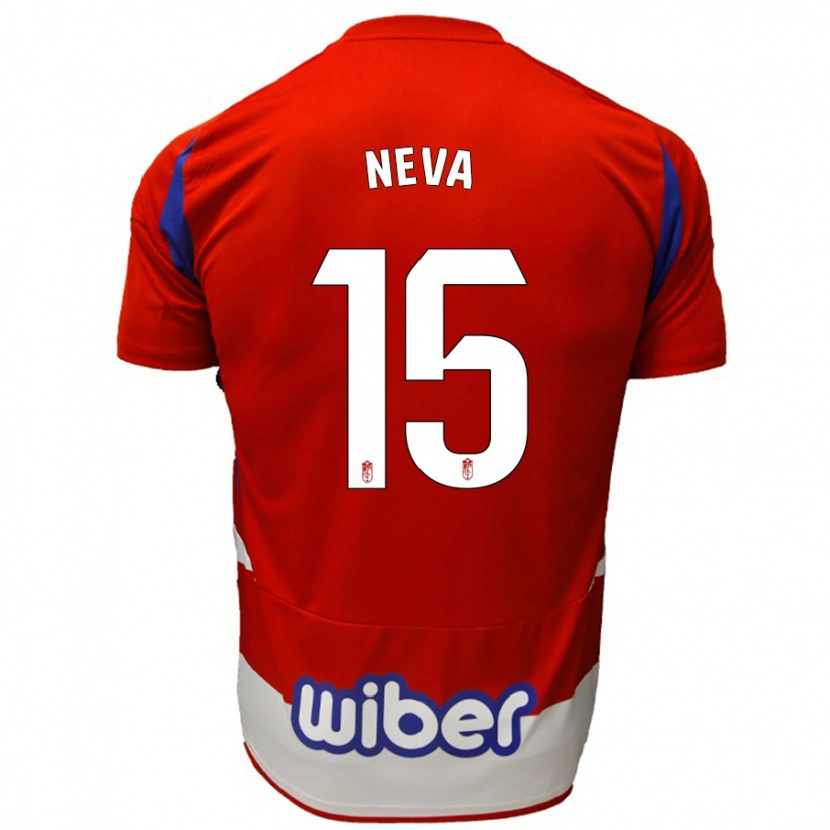 Danxen Bambino Maglia Carlos Neva #15 Rosso Bianco Blu Kit Gara Home 2024/25 Maglietta