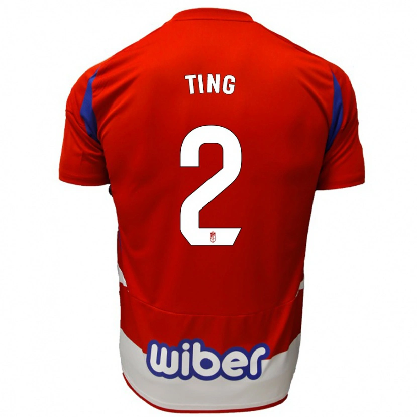 Danxen Bambino Maglia Xie Ting #2 Rosso Bianco Blu Kit Gara Home 2024/25 Maglietta