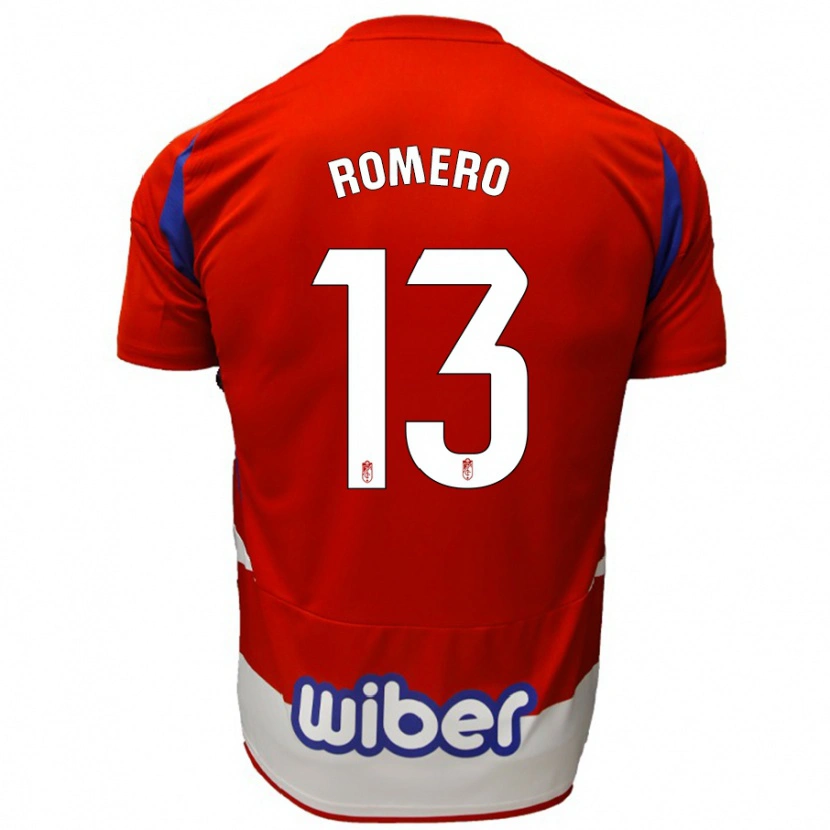 Danxen Bambino Maglia Andrea Romero #13 Rosso Bianco Blu Kit Gara Home 2024/25 Maglietta