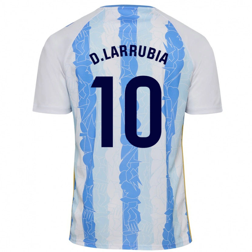 Danxen Bambino Maglia David Larrubia #10 Bianco Blu Kit Gara Home 2024/25 Maglietta