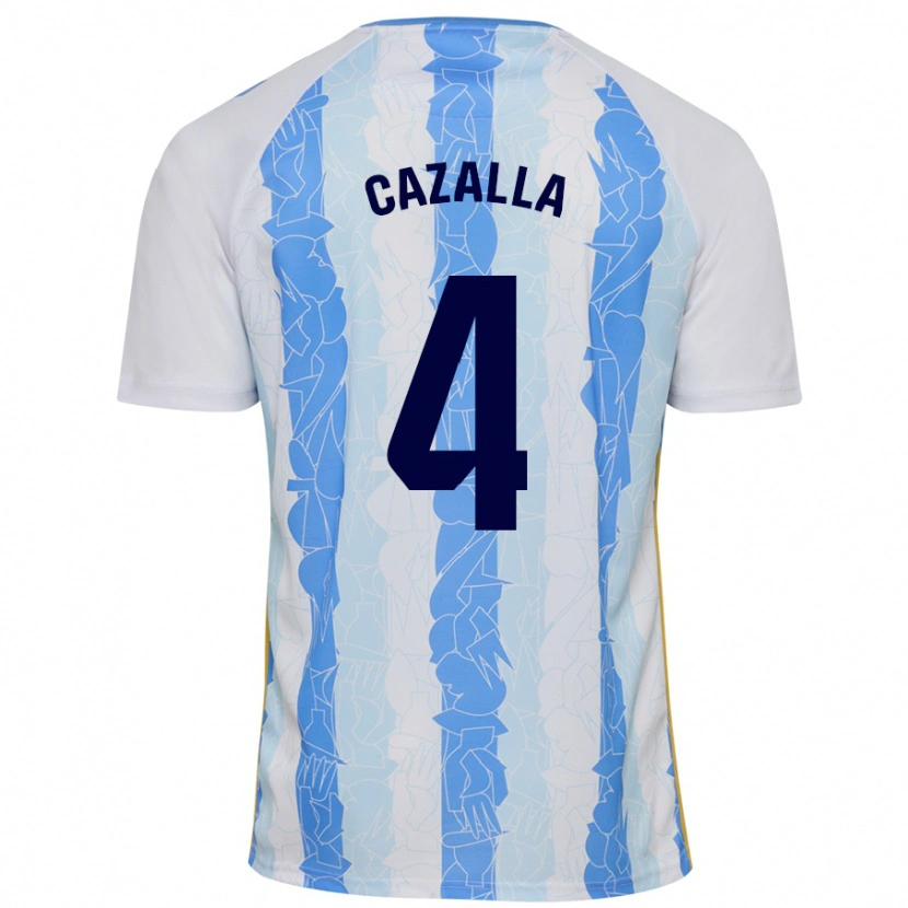Danxen Bambino Maglia Marta Cazalla #4 Bianco Blu Kit Gara Home 2024/25 Maglietta
