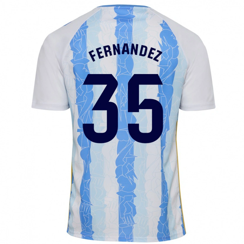Danxen Bambino Maglia Inés Fernández #35 Bianco Blu Kit Gara Home 2024/25 Maglietta