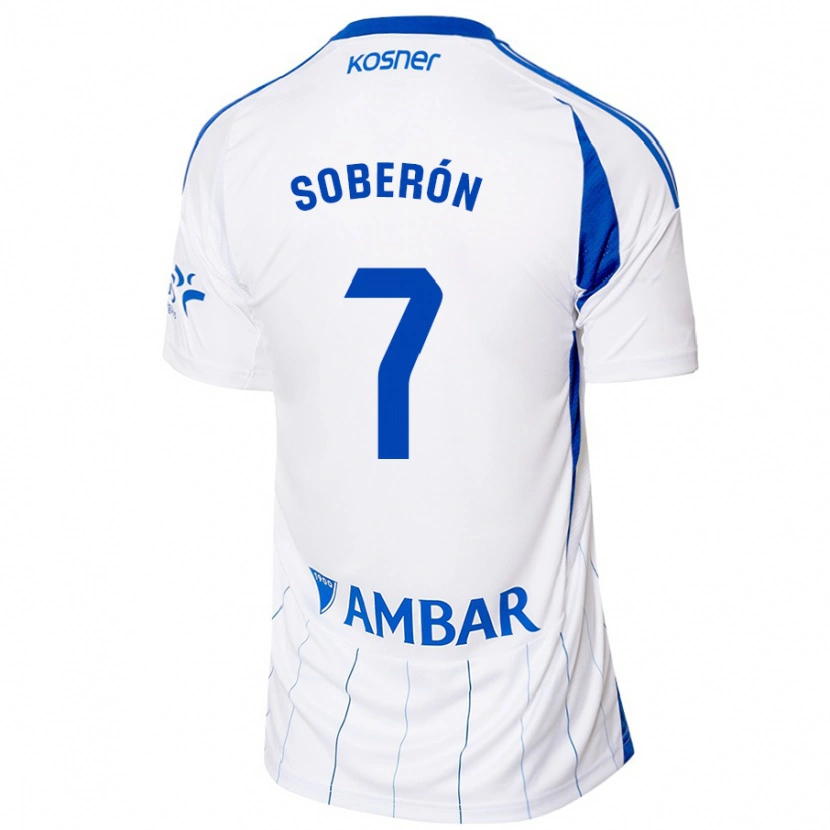 Danxen Bambino Maglia Mario Soberón #7 Rosso Bianco Kit Gara Home 2024/25 Maglietta