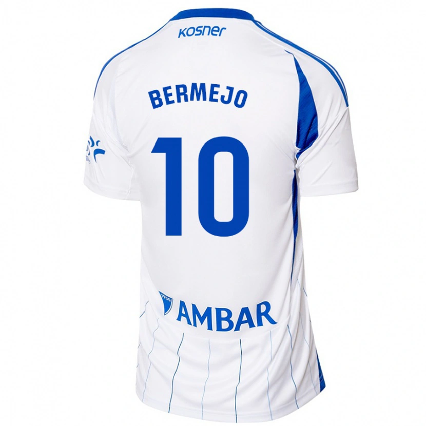 Danxen Bambino Maglia Sergio Bermejo #10 Rosso Bianco Kit Gara Home 2024/25 Maglietta
