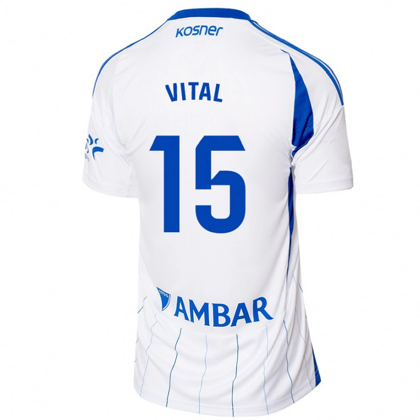 Danxen Bambino Maglia Bernardo Vital #15 Rosso Bianco Kit Gara Home 2024/25 Maglietta