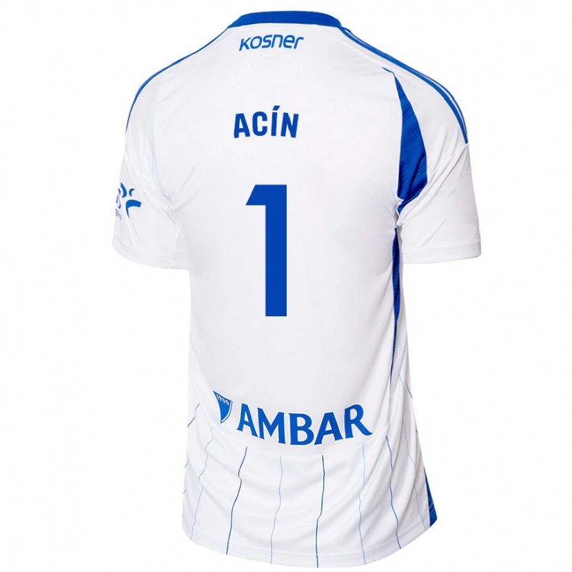 Danxen Bambino Maglia Guillermo Acín #1 Rosso Bianco Kit Gara Home 2024/25 Maglietta