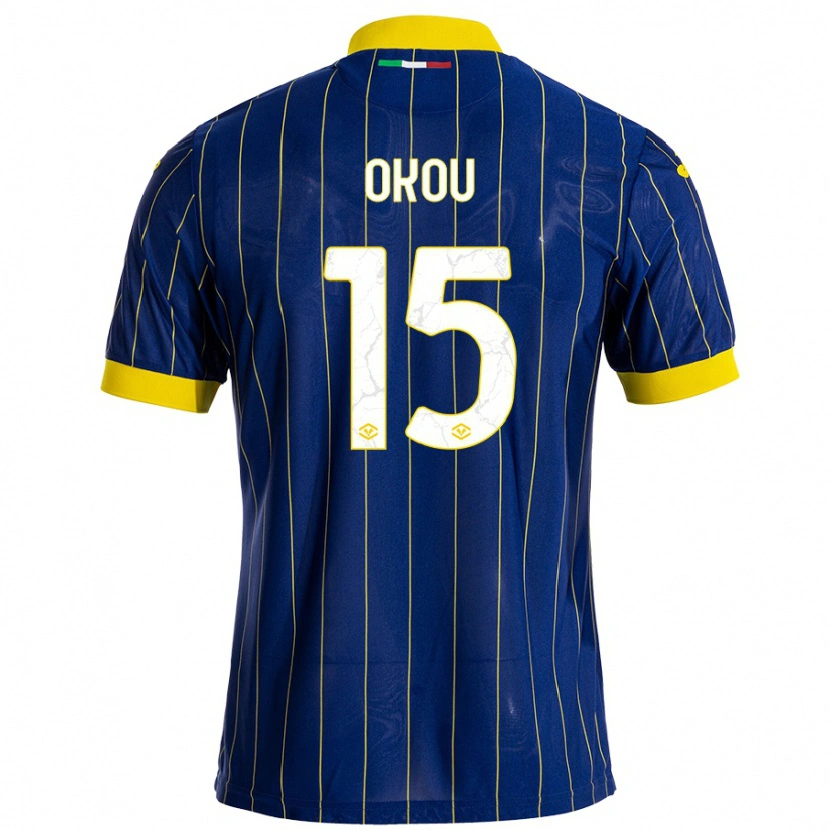 Danxen Bambino Maglia Yllan Okou #15 Blu Giallo Kit Gara Home 2024/25 Maglietta