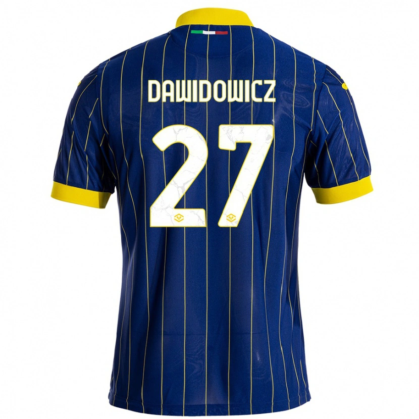 Danxen Bambino Maglia Paweł Dawidowicz #27 Blu Giallo Kit Gara Home 2024/25 Maglietta